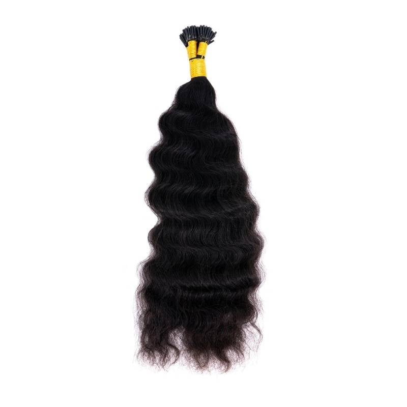 Indian Curly Natural Black I-Tip - Nifty Wigs